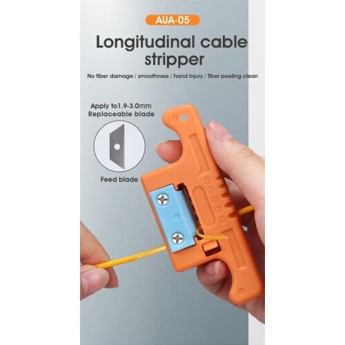 MSAT-5 Fiber Cable Ribbon Stripper MSAT5 Loose Tube Buffer Mid-Span Access Tool 1.9mm to 3.0mm Replaceable Blade AUA-05