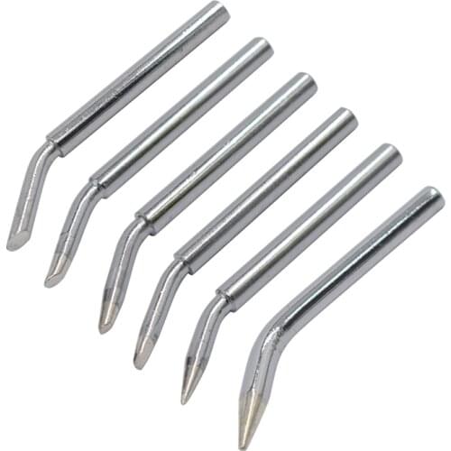 6pcs Lead-free Soldering Iron Tip Use For 60w Tin Gun Electric Solder Iron High Quality Oxygen Free Copper Welding Tips