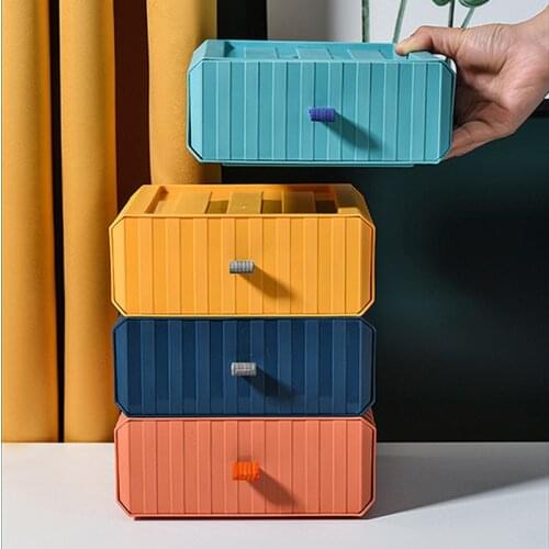 Desktop Drawer Storage Box Stackable Dustproof Jewelry Sundries Organizer Industrial Style for DIY Tools Stationery ALI88
