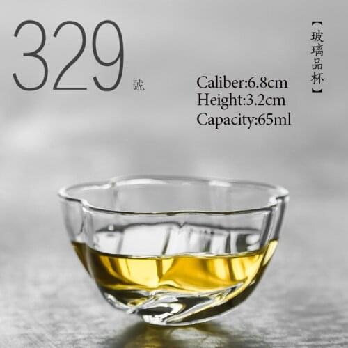 NO.329Chinese high quality Glass tea cup 65ml Kung fu tea set porcelain Japanese Style Handmade Crystal teacup Small tea bowl