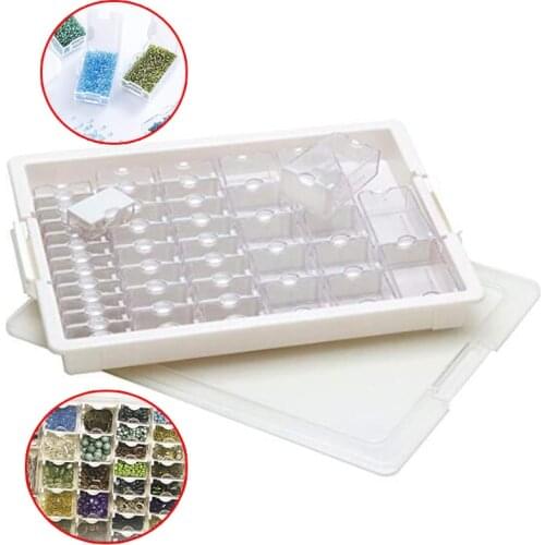 42/50/78Slots Grids Storage Sticker Box Tool Diamond Painting Embroidery Accessories Bead Organizer Storage Case Container