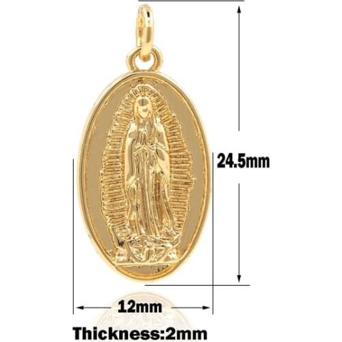 Virgin Mary Necklace, Virgin Mary Pendant, Religious Amulet, Magical Gold Pendant, Catholic Jewelry, Religious Charm