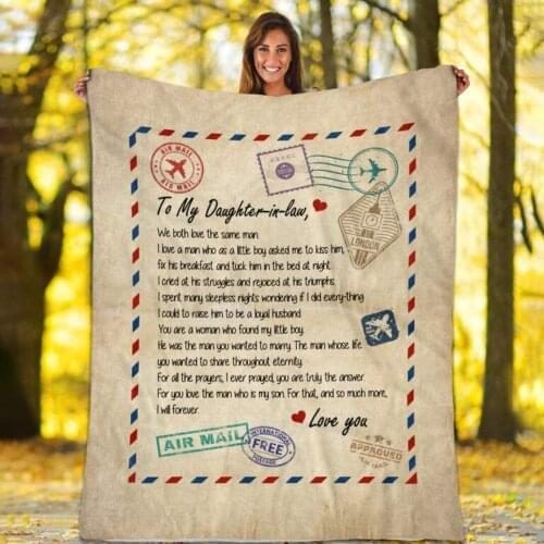 Gift to Daughter in Law from Mother in Law Love Same Man Blanket Personalized Quilt Blanket