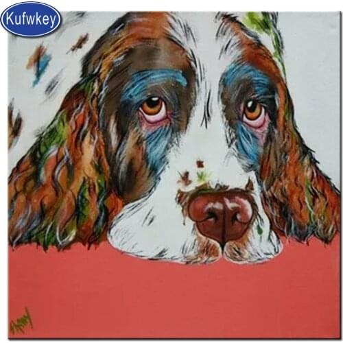 Full drill Rhinestone embroidery,Cocker spaniel,sale diamond painting Cross Stitch"puppy cute pet"diamond mosaic home decoration