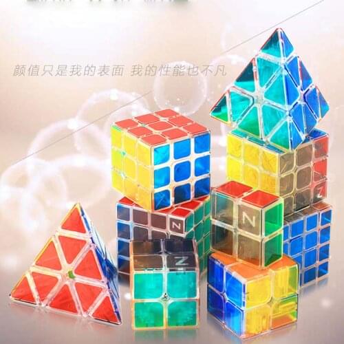 ZCUBE Transparent Puzzle Magic Cube 5x5 4x4x4 3x3x3 2x2x2 Pyramid Cubo Magico Educational Toys for Children