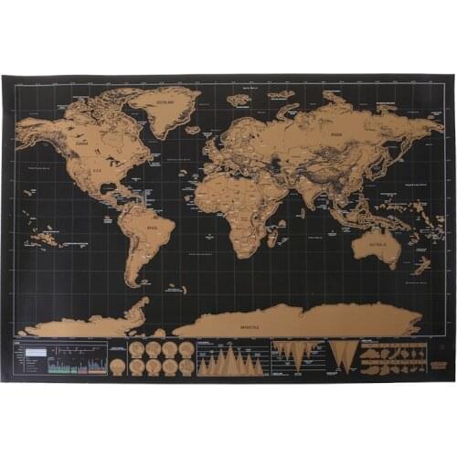 Deluxe Scratch Off Journal World Map Personalized Travel Poster Custom Decor Hot