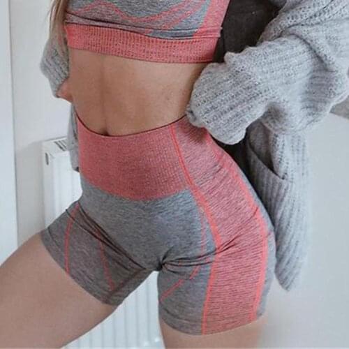 SALSPOR Shark Seamless Knitted Sports Shorts Women High Waist Running Push Up Buttocks Yoga Shorts Woman Fitness Cycling Pants