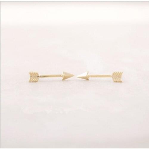Wholesale 10 Pairs Fashion Arrow Studs Earrings 3 Colors Available For Cute Women Girls Love Couple Earing Jewelry Bijoux