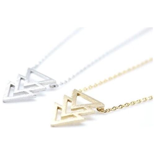 Yiustar Triangle Pendant Necklace Triskelion Pendant Dainty Geometric Christmas Mom Birthday Gift Best Friend Birthday XL077