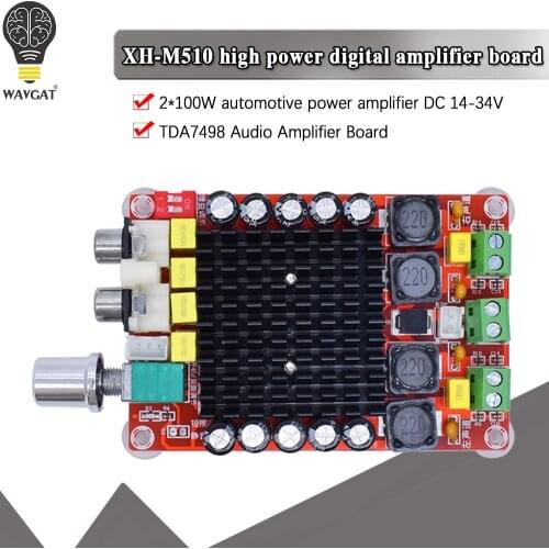 Smart Electronics TDA7498 DC14-34V Amplifier Board Of Class D 2X100W Dual Channel Audio Stereo Amplifier Board Xh-M510