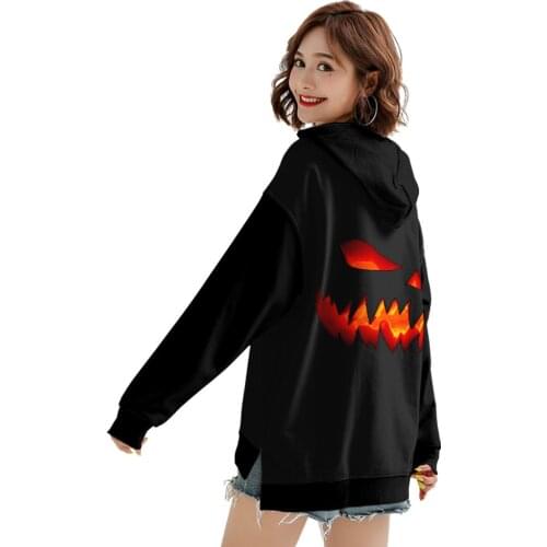 Foreign Trade 2021 New Halloween Hooded Long Sleeve Round Neck Womens Wholesale