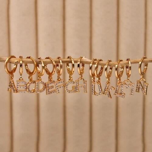 Fashion Letters earring style Luxury Drop Earrings Women 's earrings Trendy Fashion Gold Earrings for womens white Zircon Gife