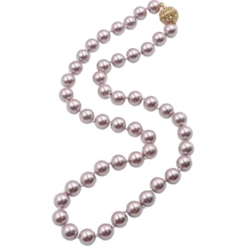 Charms Women Sea Shell Pearl Necklace Round Pendant Pearls Shells Beads Short Necklaces Wedding Classic Choker Jewelry 18" B116