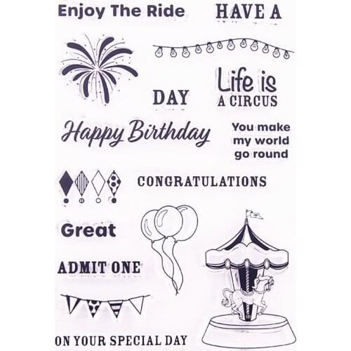 10.5x15cm birthday carousel Transparent Clear Stamps Silicone Seals Roller Stamp DIY scrapbooking photo album/Card Making