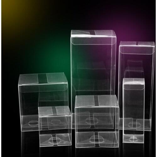 100pcs/lot Transparent Square Gift Candy Box Clear PVC Chocolate Box Christmas Packaging Gift Box For Wedding Party Favor Decor