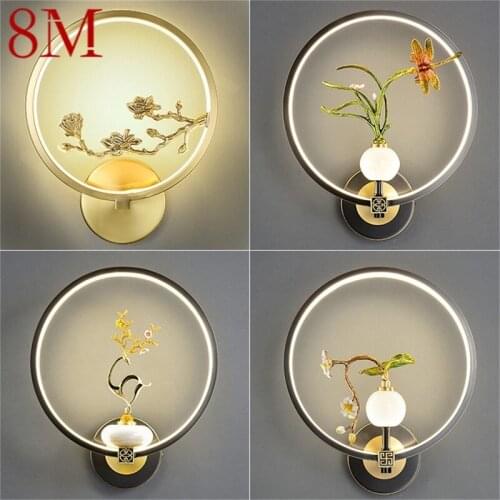 8M Indoor Brass Wall Light Sconces Jade Lamps Modern Creative Fixture Decorative For Home