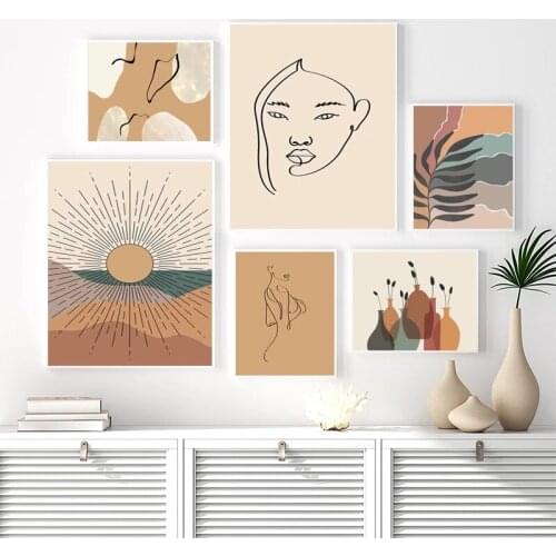 Abstract Geometry Canvas Painting Modular Home Decor HD Prints Girl Body Line Poster Modern Wall Art Pictures Bedroom No Frame
