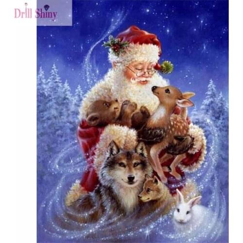 New Diamond Embroidery 5D DIY Diamond Painting Santa Claus and Animals Diamond Painting Cross Stitch Rhinestone Mosaic