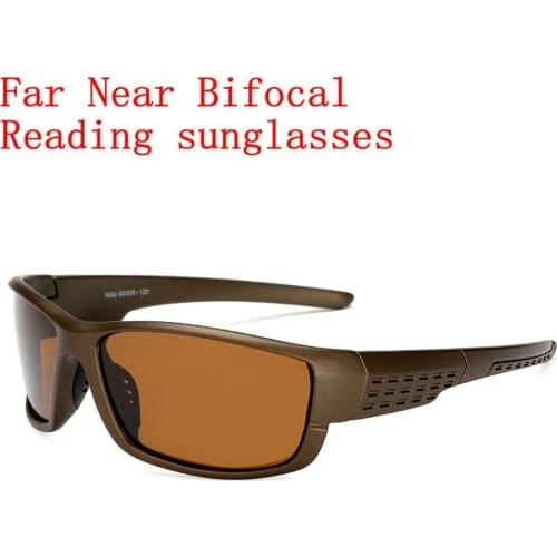 Bifocal Reading Glasses for Men Driving Diopter Sun Glasses Male Multi-focus Sports Sunglasses Presbyopic Eyeglasses + 1.5 NX