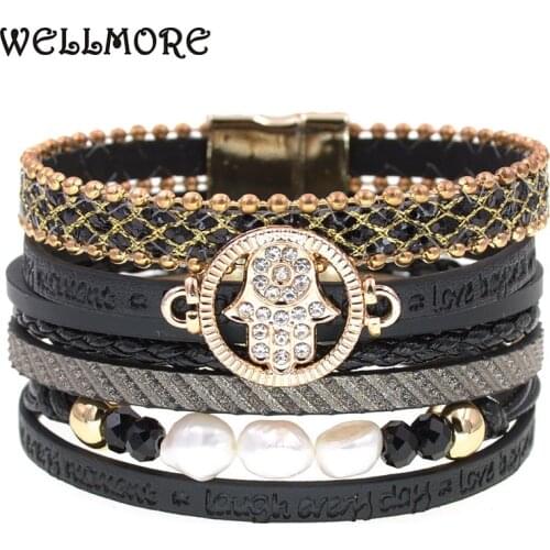 Bracelet women reshwater pearl bracelet leather bracelets for women charm bracelet fashion jewelry