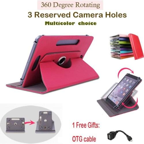 For Explay sQuad 10.14 10" inch 360Degree Rotating Universal Tablet PU Leather cover case Free Gift