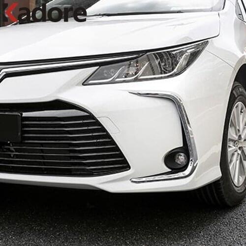 For Toyota Corolla Sedan 2019 2020 2021 Auto exterior Trim Frame Accessories Car Head Front Fog Light Lampshade Eyebrow Cover