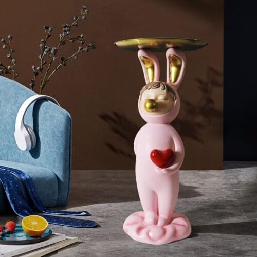 Home Decor Interior Figurines Rabbit Ornaments Fashionable Home Living Room Decorations Accessories Nordic Resin Statues Lovely