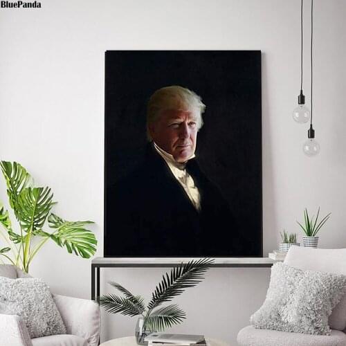 Donald Trump Minimalist Art Canvas Poster Print Abstract Painting Black White Wall Picture Modern Home Decoration