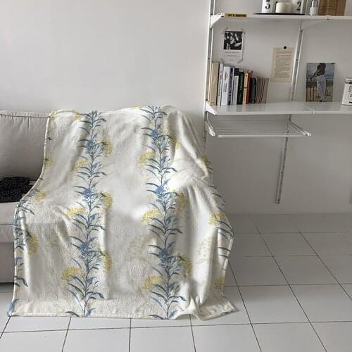 Summer Flower Plant Throw Blanket for Sofa Warm Blanket on Bed Home Bedspread Travel Fleece Blanket