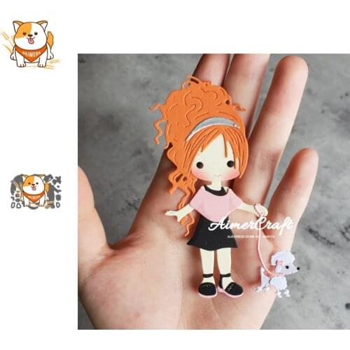 Walk the dog Metal Cutting Dies Mold Knife Scrapbooking Stencil DIY Embossing Craft Die Cuts Card Making New Dies For 2020