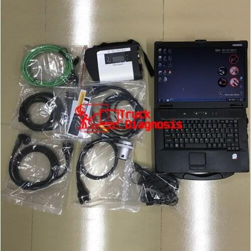 MB Star C4 Car Truck Star Diagnosis Multiplexer SD Connect C4 with Laptop CF52 Ready to work