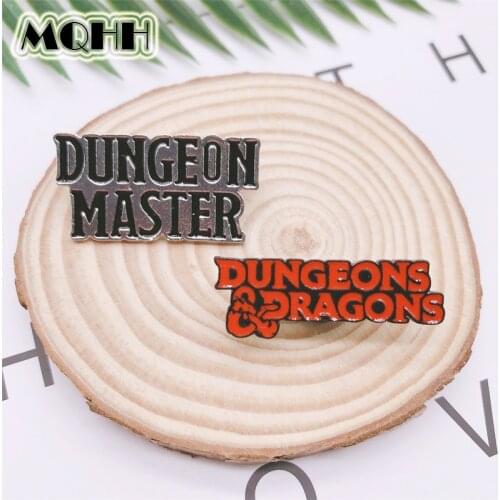 Cartoon Fun Red Silver Letters Dungeon Enamel Brooch Custom Alloy Badge Denim Clothes Bags Pins Punk Accessories Gift For Friend