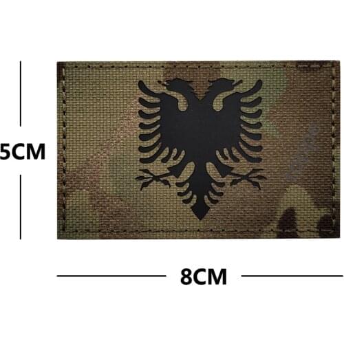 Albania Embroidery flag IR Velcros Patches Badge US Army Tactical Combat Emblem Applique sticker Military Patches