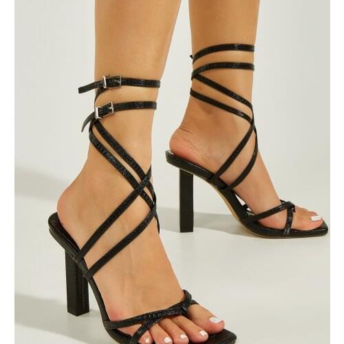 2021 Summer New Style Hot Sale Super Fashionable Sexy Roman Style Open Toe Ankle Strap High Heel All-match Fairy Tale Sandals