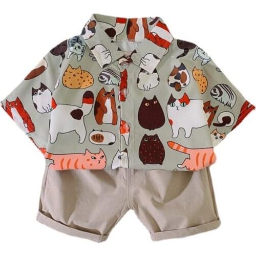 New Summer Baby Boys Clothes Suit Children Girls Cartoon Shirt Shorts 2Pcs/Sets Toddler Casual Costume Outfits Kids Tracksuits