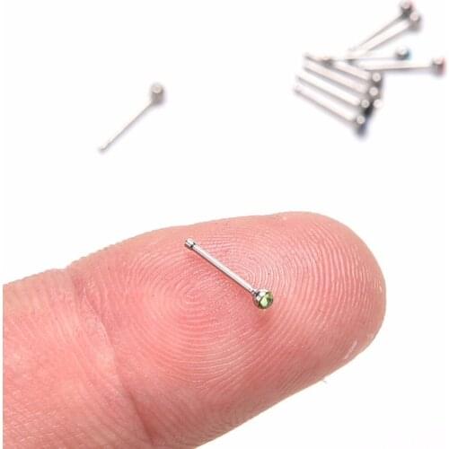 10Pcs Nose Rings New Cystal Rhinestone Nose Ring Bone Stud Surgical Steel Body Piercing Jewelry Indian Style