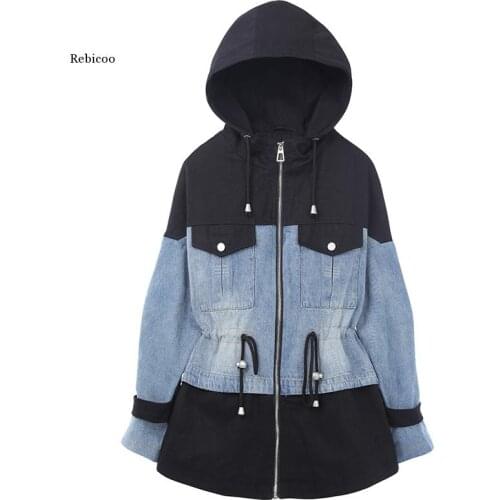 Large Size Dress Fat Windbreaker Autumn New Slim Cover Meat 200 Jin Large Girls Age-Reducing Jeans Coat