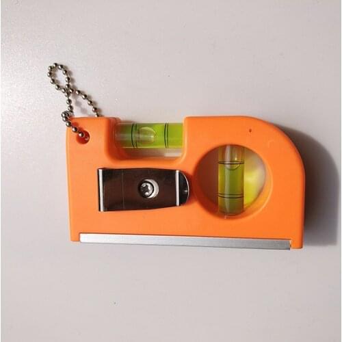 Mini Keychain Level Ruler Measuring Practical Accurate Level Bubble Clamp with Magnetic Base Portable for Woodworking, Orange