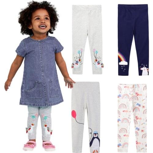Girls' Casual Pants Cotton Elastic Childrens Pants Girls' Tights Spring And Summer Girls' Tights Baby Printed Baby Pants Childr