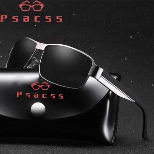 Psacss Night Vision/Polarized/Photochromic Sunglasses Men Vintage Square Sun Glasses For Driving fishing goggles lentes de sol