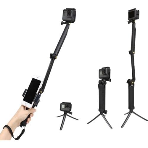 3 Way Grip Waterproof Monopod Selfie Stick For Gopro Hero 9 8 7 6 5 4 Session SJCAM Yi 4K Go Pro Camera Tripod Accessories