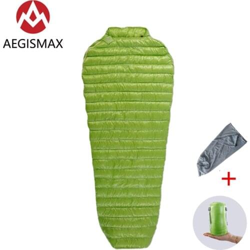 AEGISMAX 95% Goose Down Sleeping Bags Mummy Type 800FP Ultralight for Spring Autumn Summer 3- Season Camping Hiking Backpacking