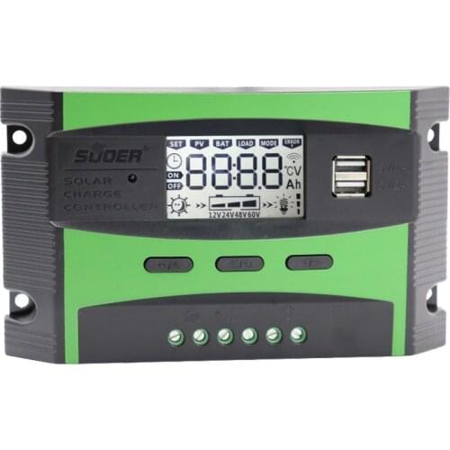 SUOER ST-C1220 12-24 VOLT 20 AMP DİGİTAL AUTOMATIC SOLAR CHARGE CONTROLLER (2 USB GİRİŞLİ 5 V-2.1A)