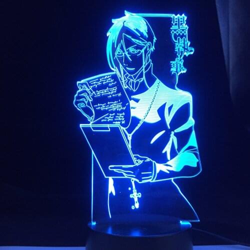 Anime Light Black Butler LED Night Light for Bedroom Decoration Colorful Nightlight Anime Black Butler Gift 3D Lamp