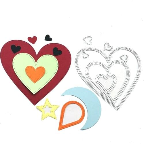 Julyarts Heart Stencils for Card Making Album For Scrapbooking Embossing Folder Home Scrapbook Making Tool Mold Creative