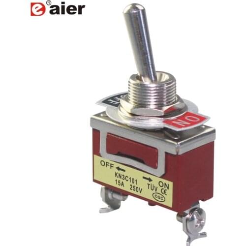 3Pcs Toggle Switches ON/OFF 2 Position 15A 250VAC 2 Terminals High Quality SPST Rocker Switch With Screw Terminal Medium Switch