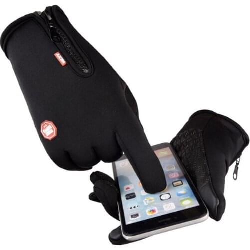 Outdoor Skiing Men Women Black Gloves Winter Gloves Warm Touchscreen Gloves Anti Slip Thermal Warm Windproof Full Finger Mittens