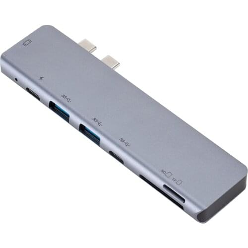 SOONHUA 7In1 Hub Type C To HDMI USB 3.0 PD Charging Hubs TF Card Reader Aluminum Alloy USB Hub