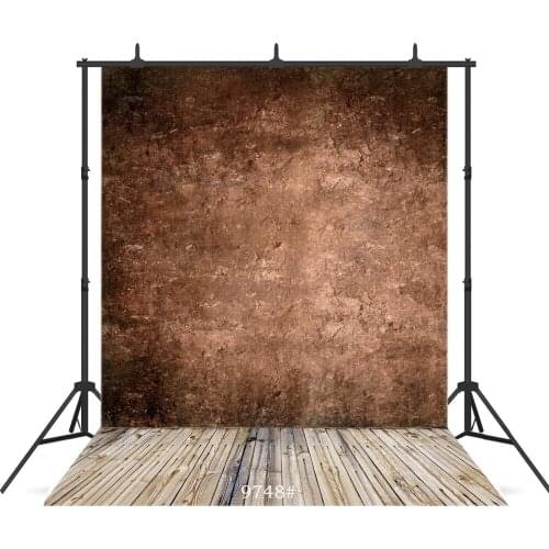 Vintage Brown Wall Floor Vinyl Photography Background for Child Baby Shower New Born Portrait Customized Backdrop Photocall