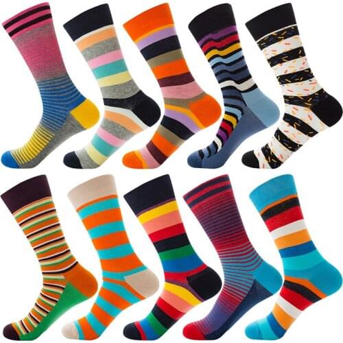 Funny Socks Women Men Skateboard Personality Striped Geometric Happy Socks Japanese Harajuku Crew Casual Socks Male Female Ladie